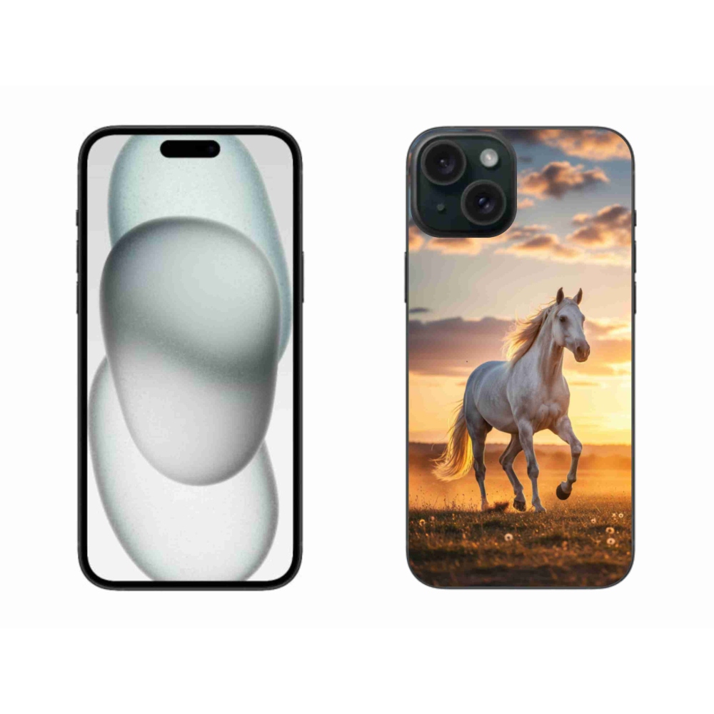 Gél borítás mmCase iPhone 15 Plus készülékhez - futó fehér ló 2