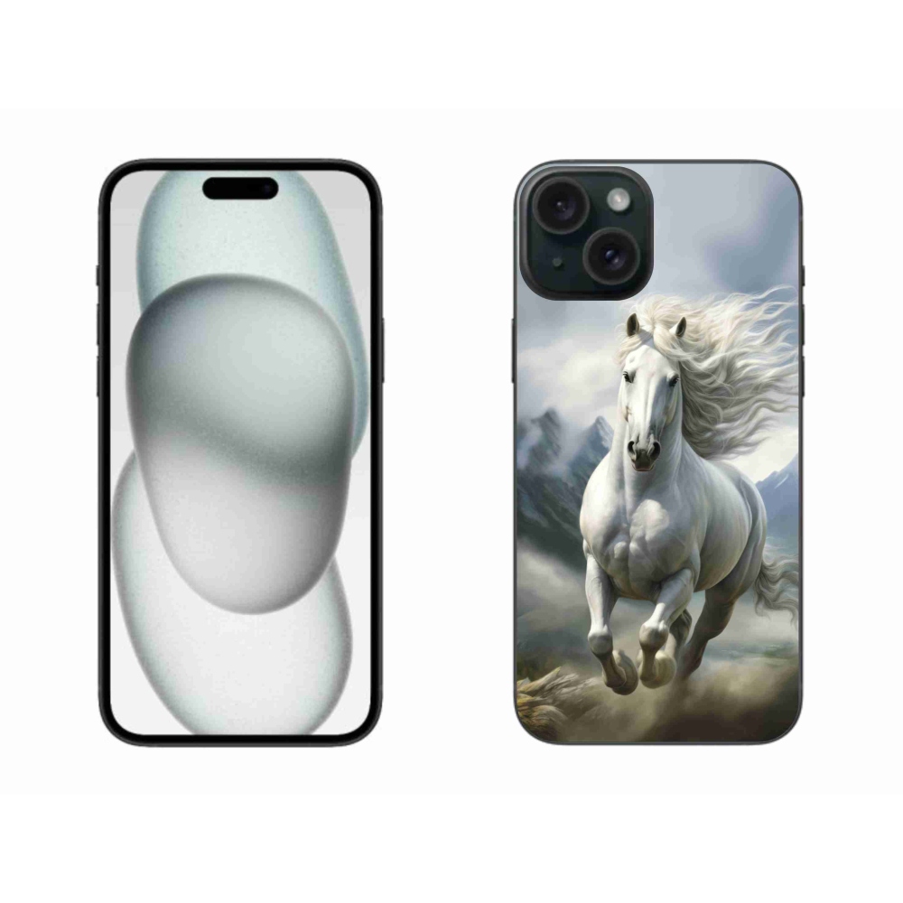 mmCase gél tok az iPhone 15 Plus-hoz – futó fehér ló 3