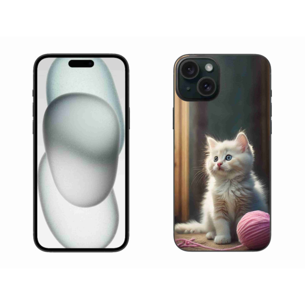 Zselés borítás mmCase iPhone 15 Plus készülékhez - fehér cica 2