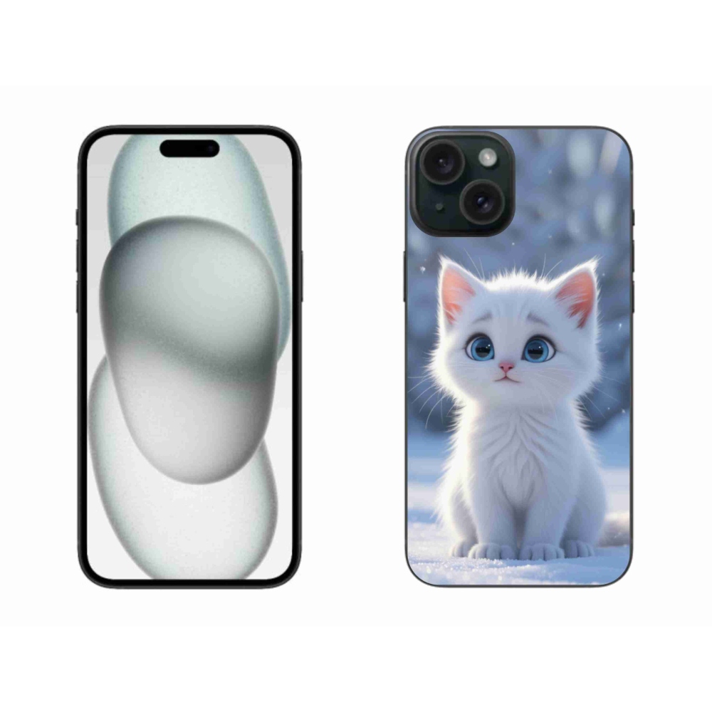 mmCase gél tok az iPhone 15 Plus-hoz – fehér cica 3