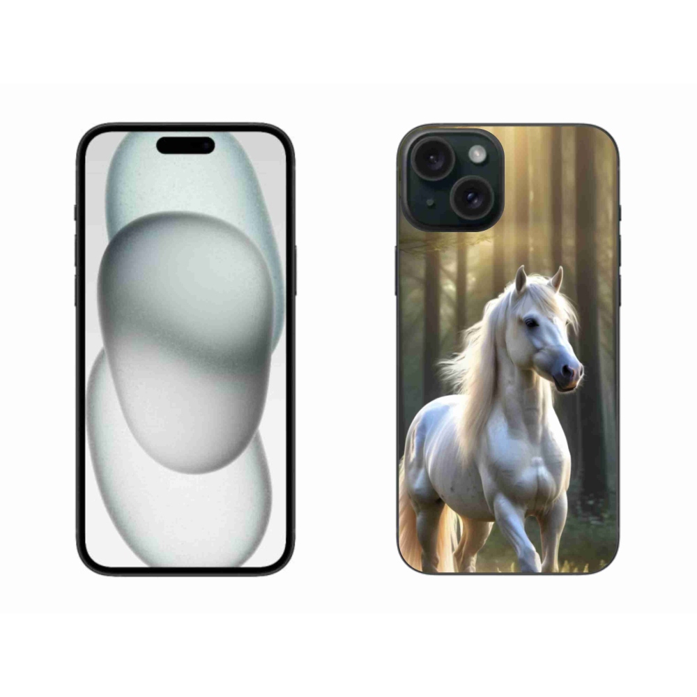 Zselés borítás mmCase iPhone 15 Plus készülékhez - fehér ló 3