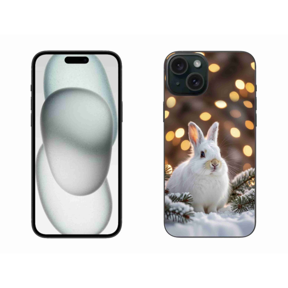 mmCase gél tok az iPhone 15 Plus-hoz – fehér nyúl