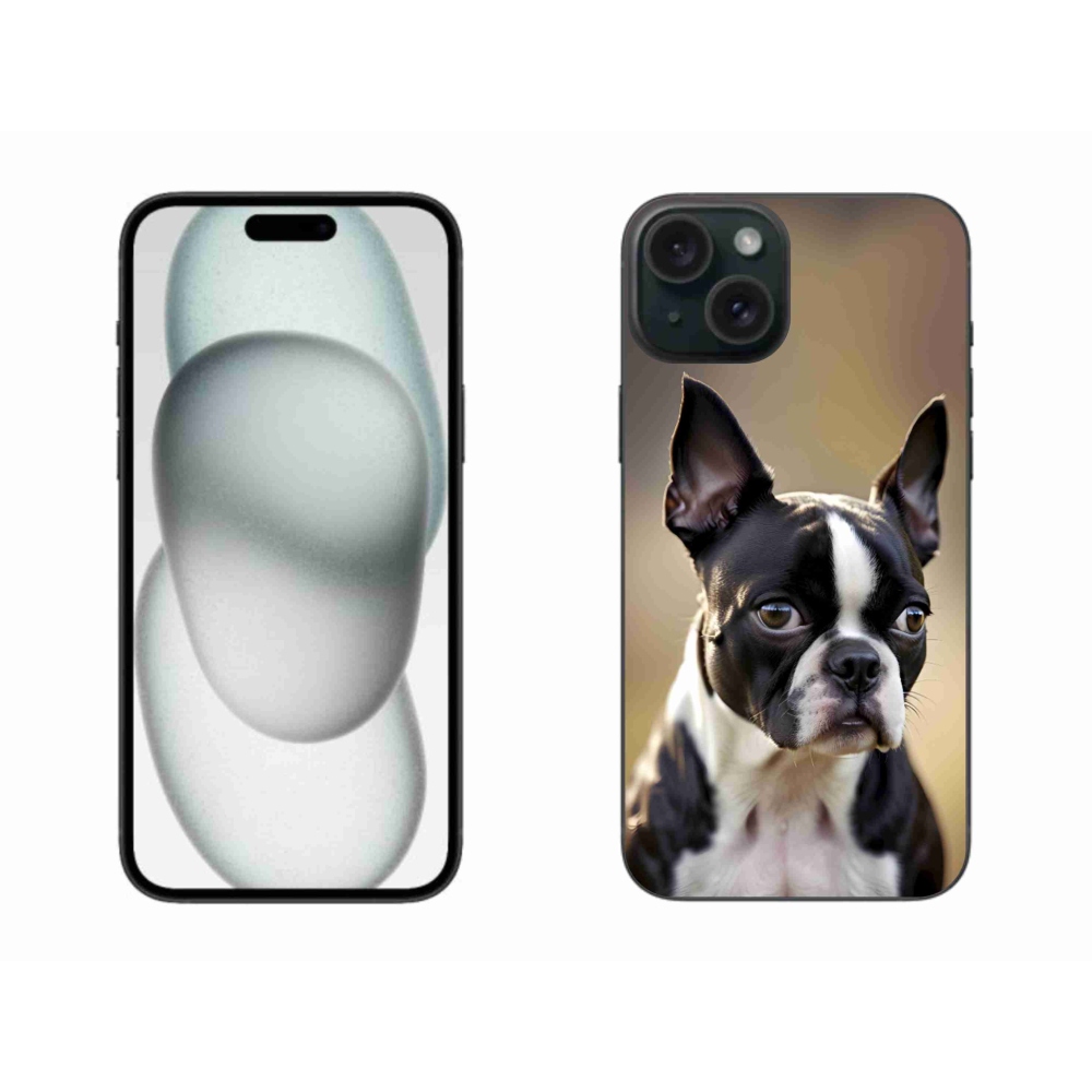 mmCase gél tok az iPhone 15 Plus-hoz – bostoni terrier