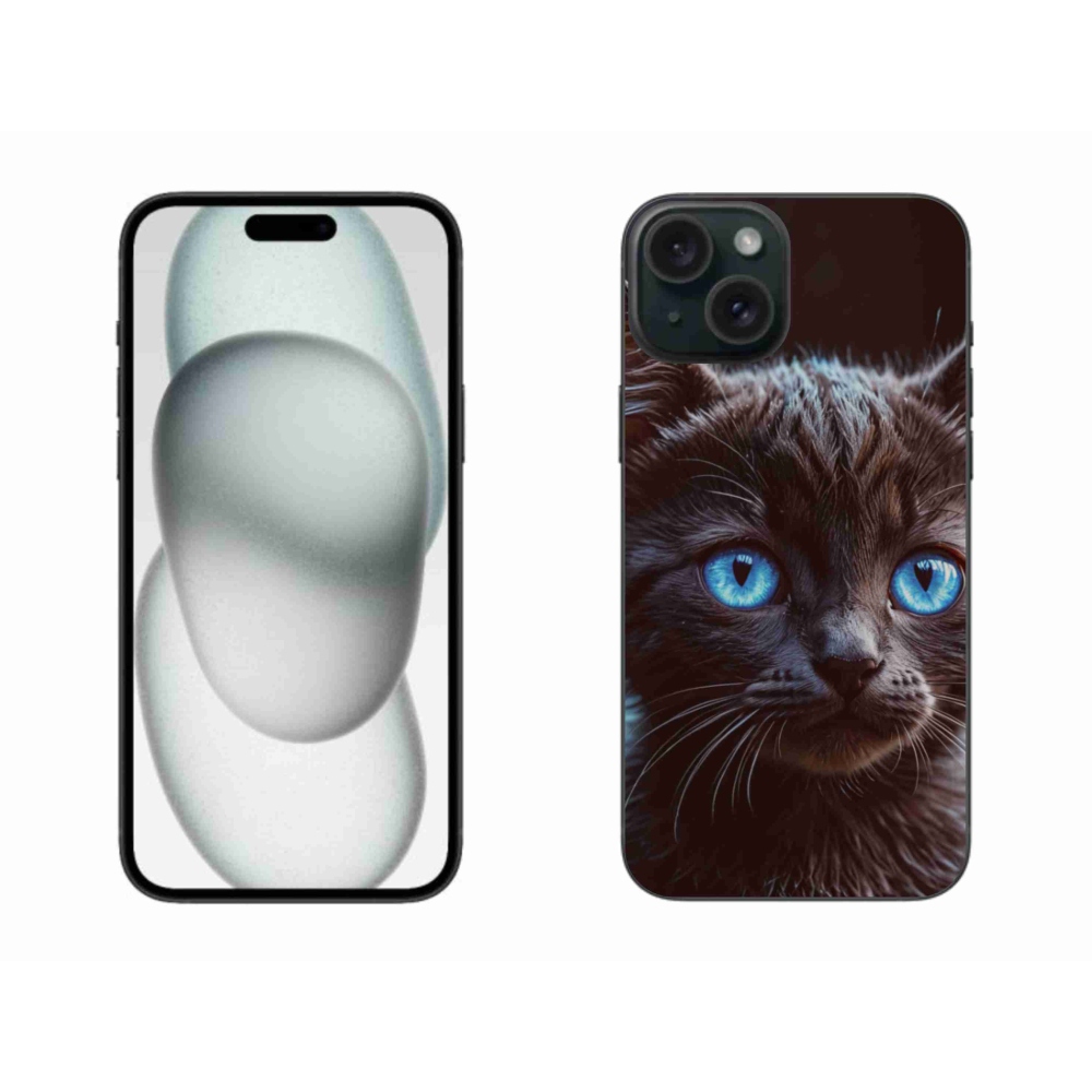 Zselés borítás mmCase iPhone 15 Plus készülékhez - fekete cica 2