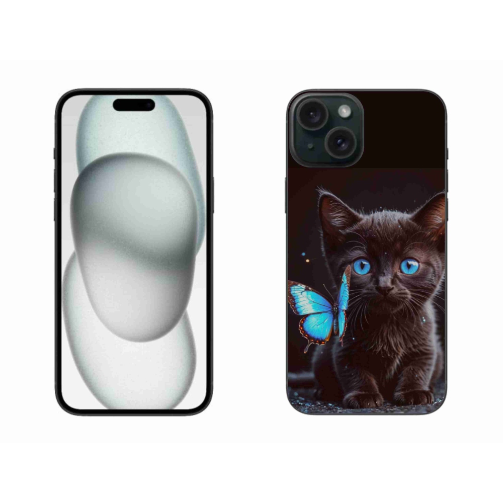 Zselés borítás mmCase iPhone 15 Plus készülékhez - fekete cica 3