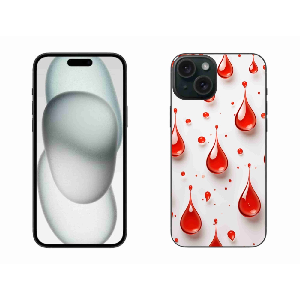 Zselés borítás mmCase iPhone 15 Plus készülékhez - piros cseppek