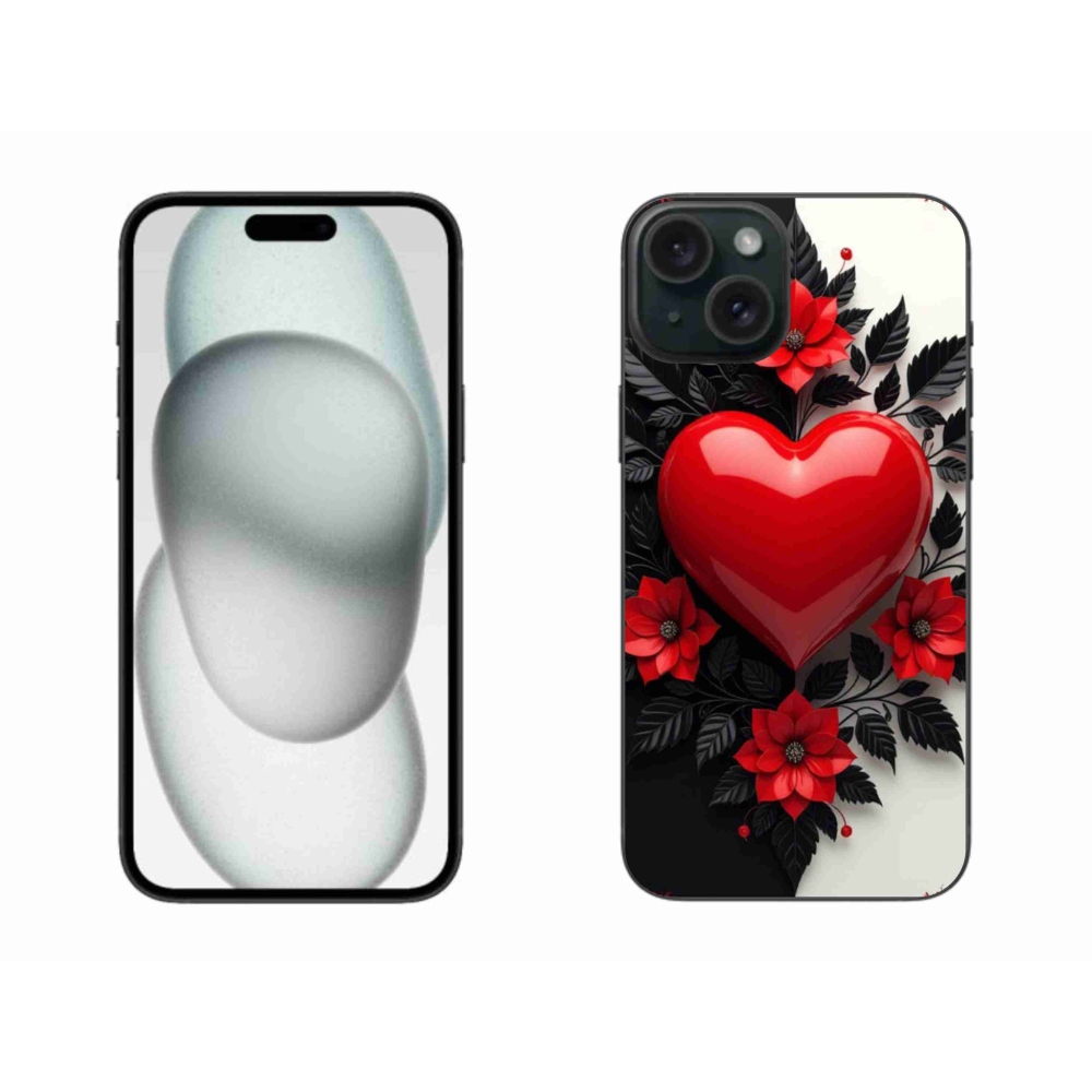 Zselés borítás mmCase iPhone 15 Plus készülékhez - piros szív