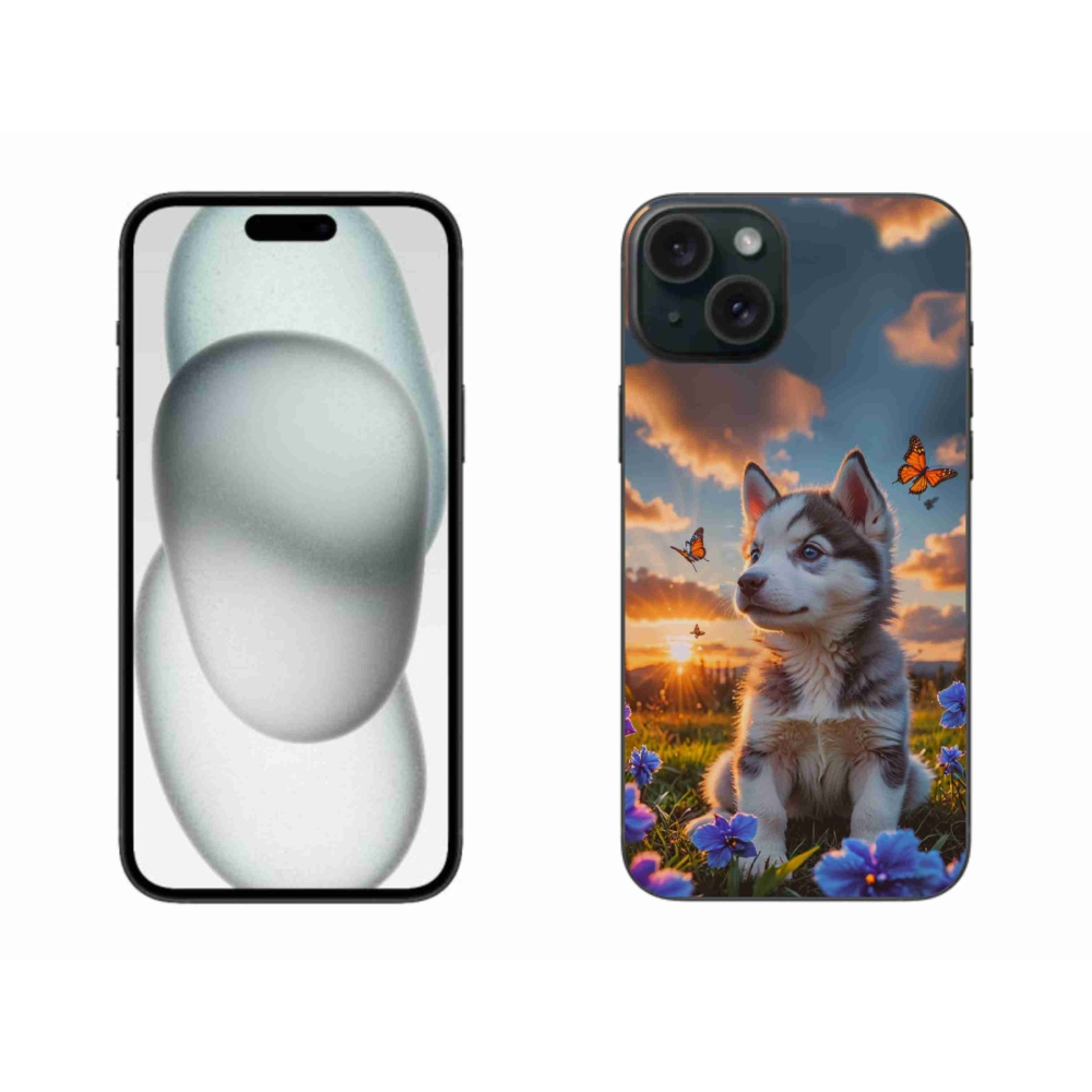 mmCase gél tok az iPhone 15 Plus-hoz – husky naplementekor