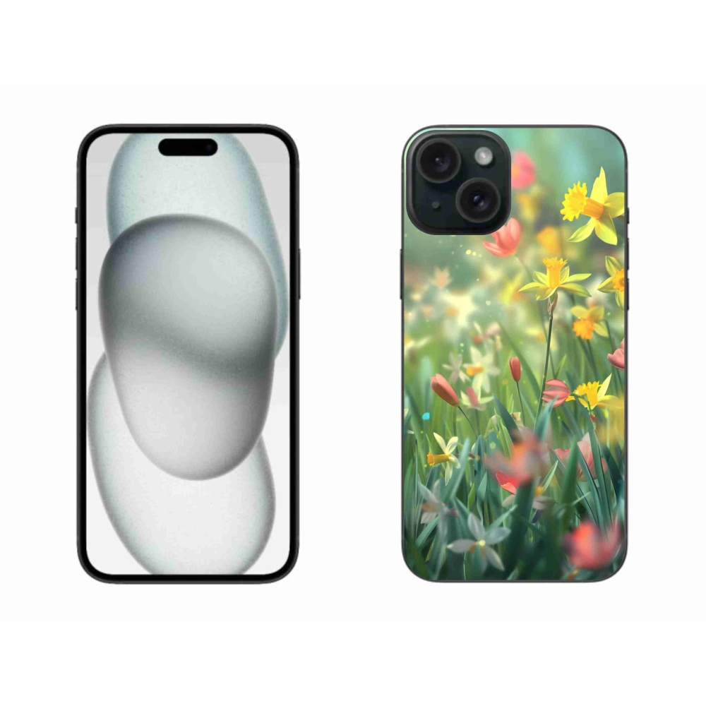 Gél borítás mmCase iPhone 15 Plus készülékhez - tavaszi virágok