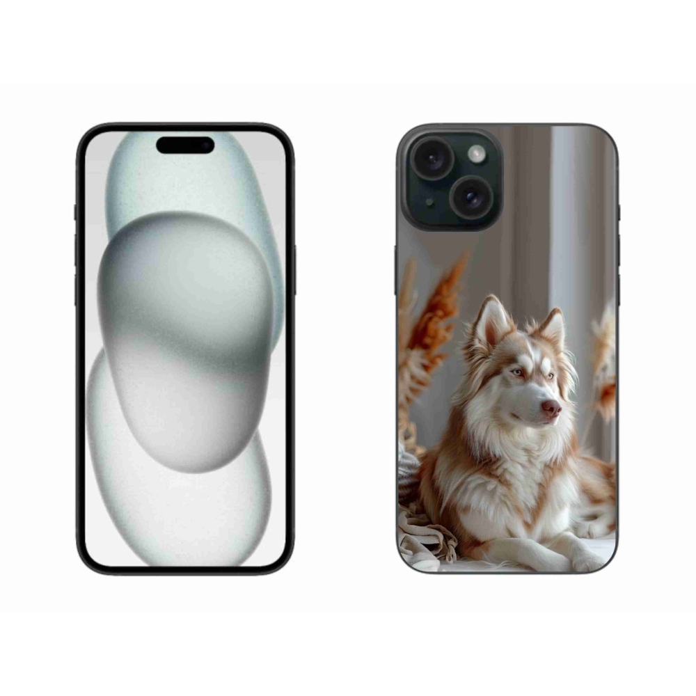 mmCase gél tok az iPhone 15 Plus-hoz – nyugodt szibériai husky