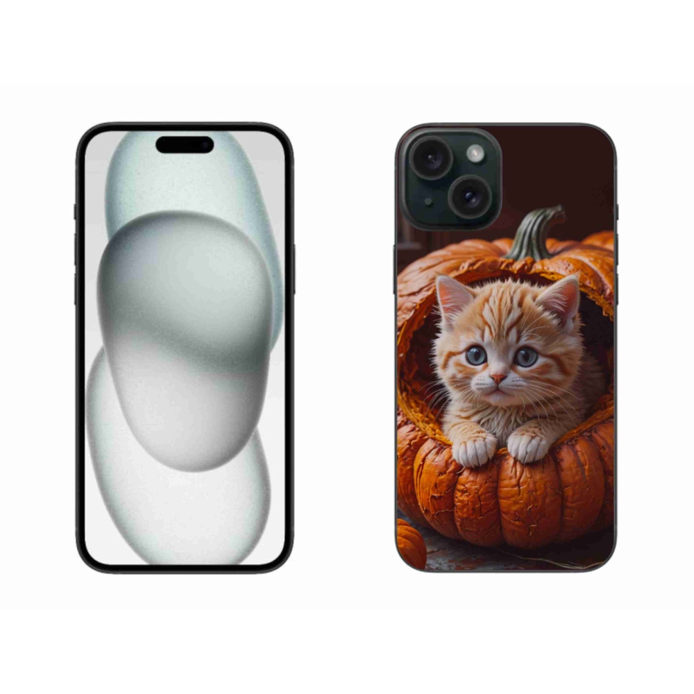 Gél borítás mmCase iPhone 15 Plus készülékhez - cica és tök 2