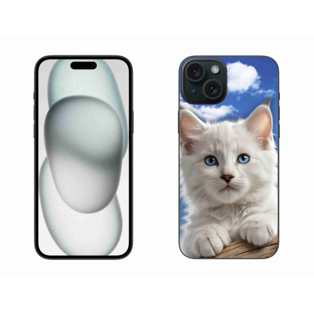 mmCase gél tok az iPhone 15 Plus-hoz – cica és felhők