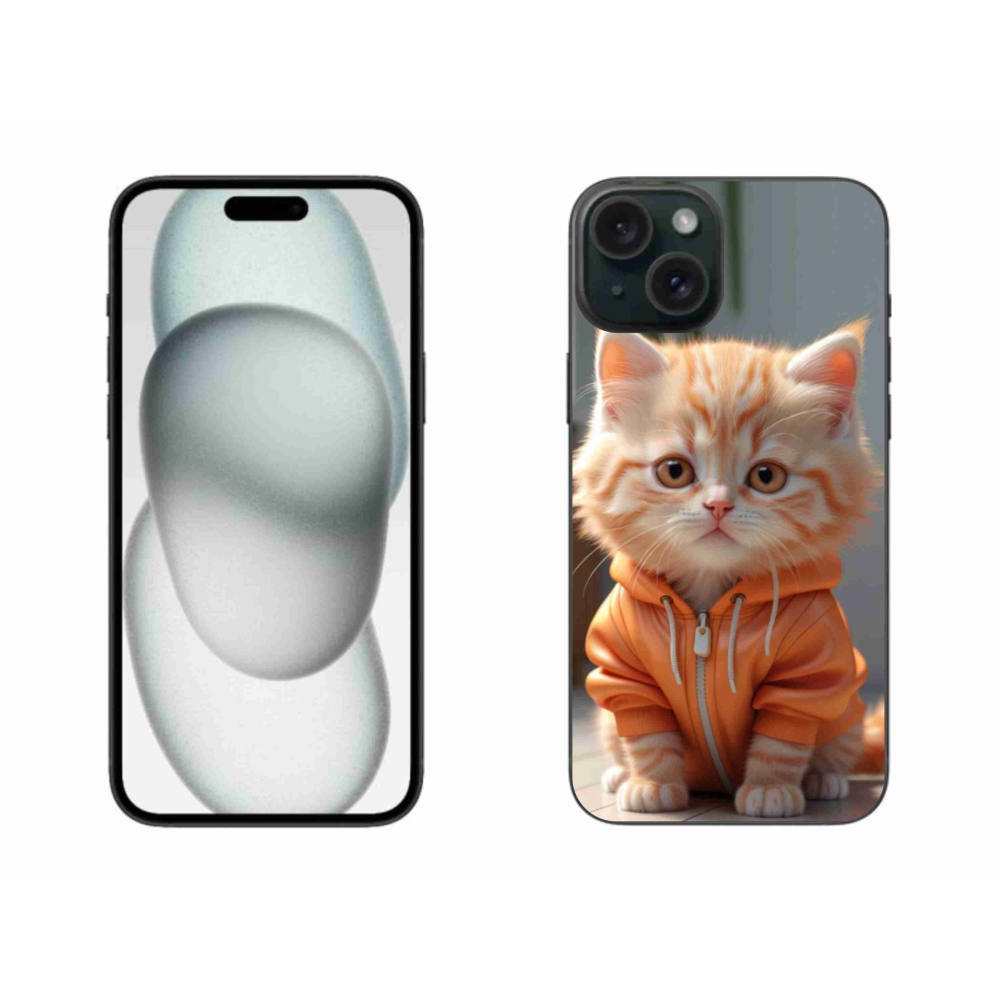 Gél borítás mmCase iPhone 15 Plus készülékhez - cica melegítőben