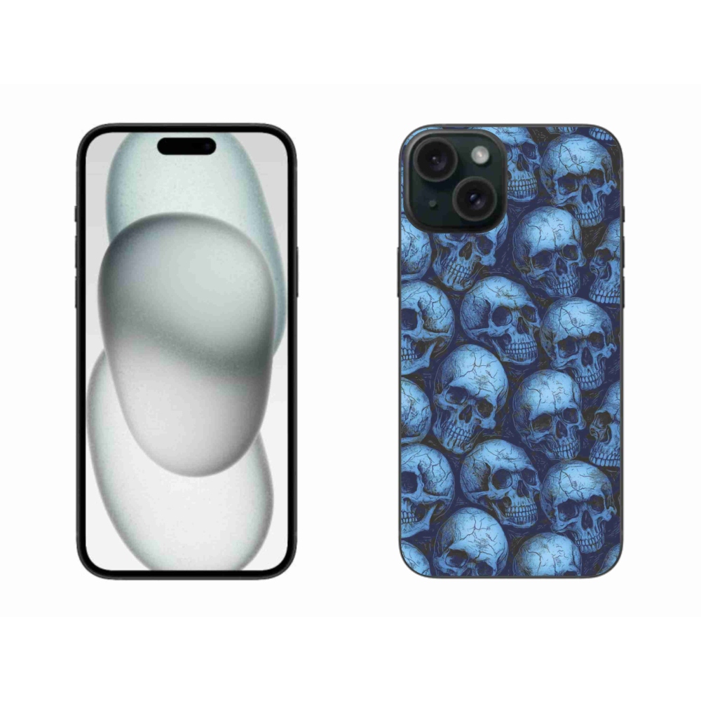 Zselés borítás mmCase iPhone 15 Plus készülékhez - koponyák