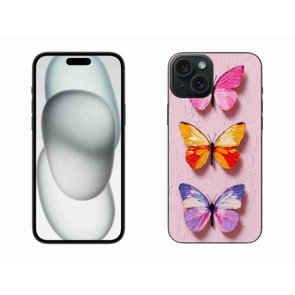 Gél borítás mmCase iPhone 15 Plus készülékhez - pillangó szentháromság