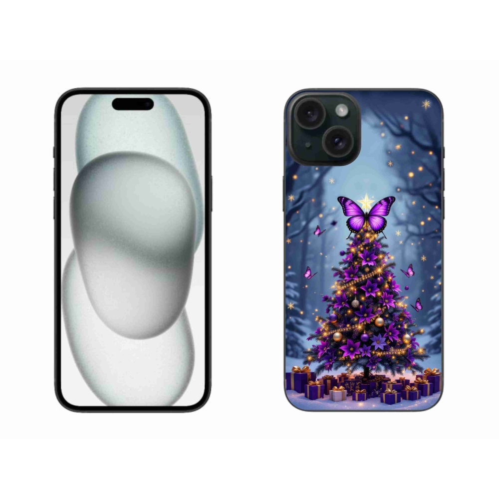 mmCase gél tok az iPhone 15 Plus-hoz – pillangós karácsonyfa