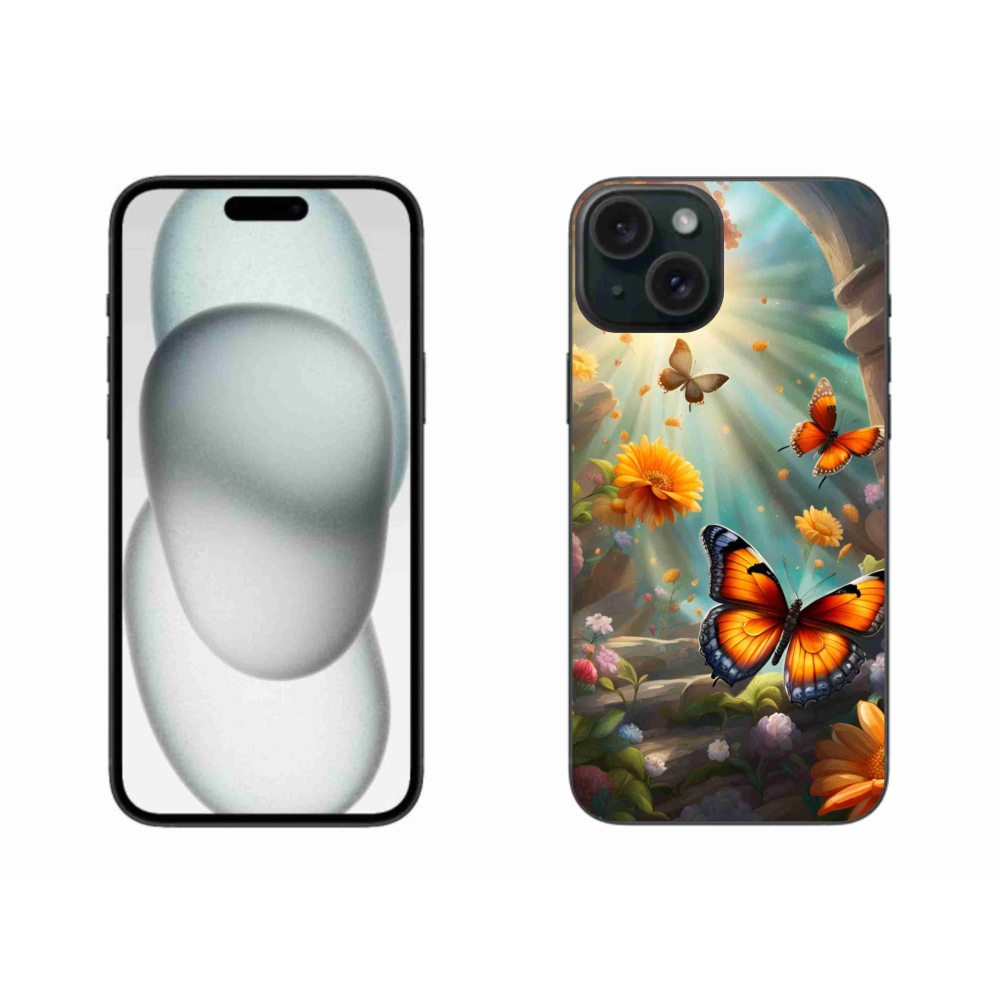 Zselés borítás mmCase iPhone 15 Plus készülékhez - pillangókert 2
