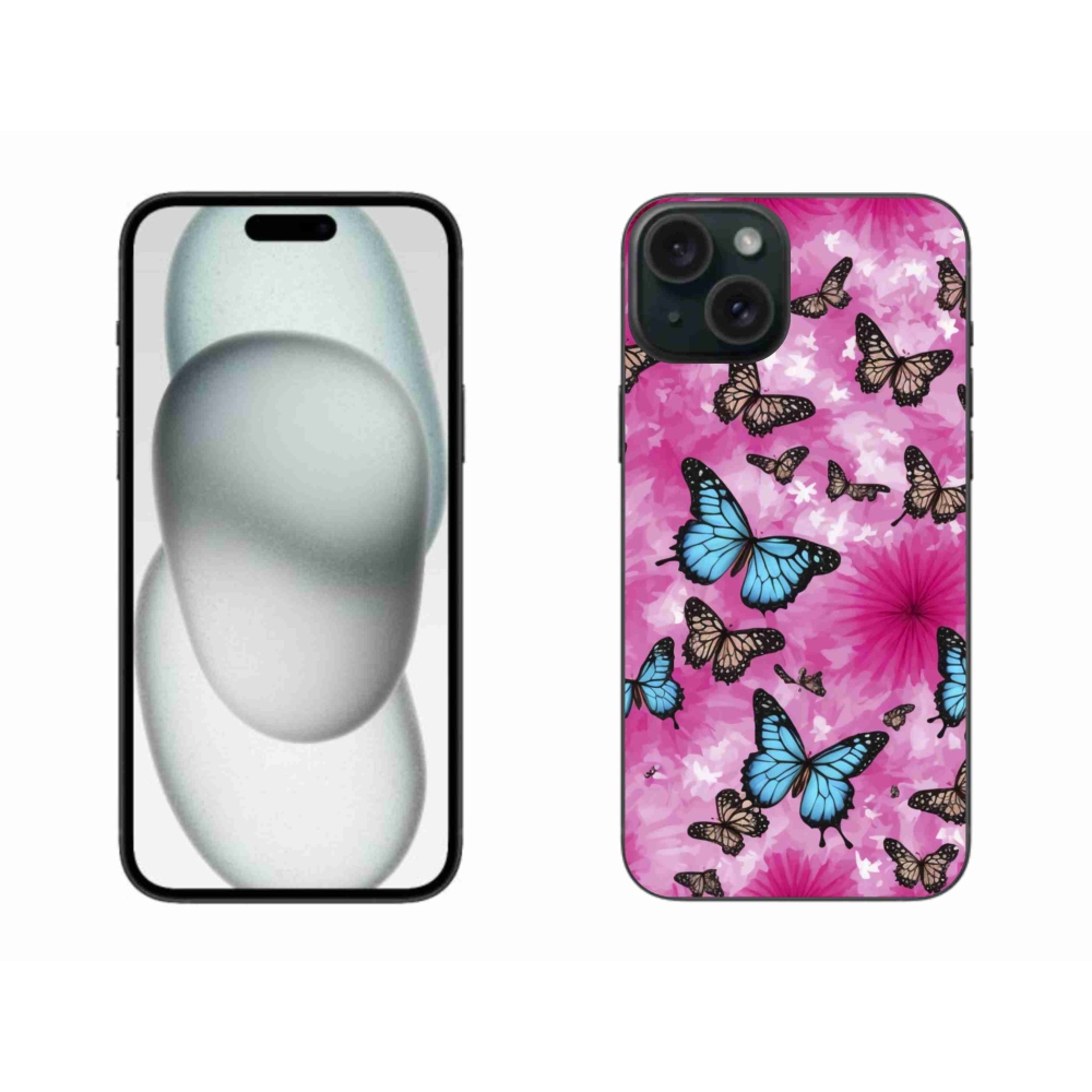 Zselés borítás mmCase iPhone 15 Plus készülékhez - pillangókert