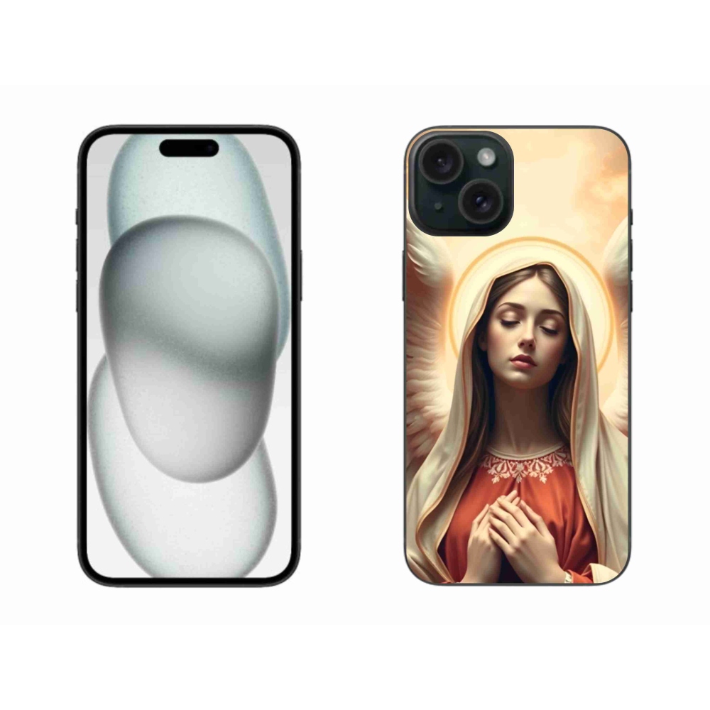 Zselés borítás mmCase iPhone 15 Plus készülékhez - vallási motívumok