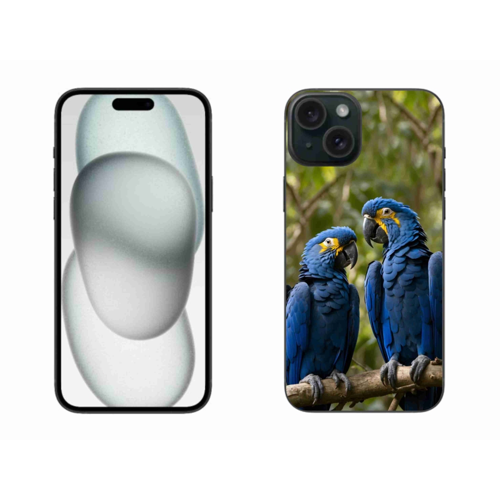 mmCase gél tok az iPhone 15 Plus-hoz – papagáj-duó