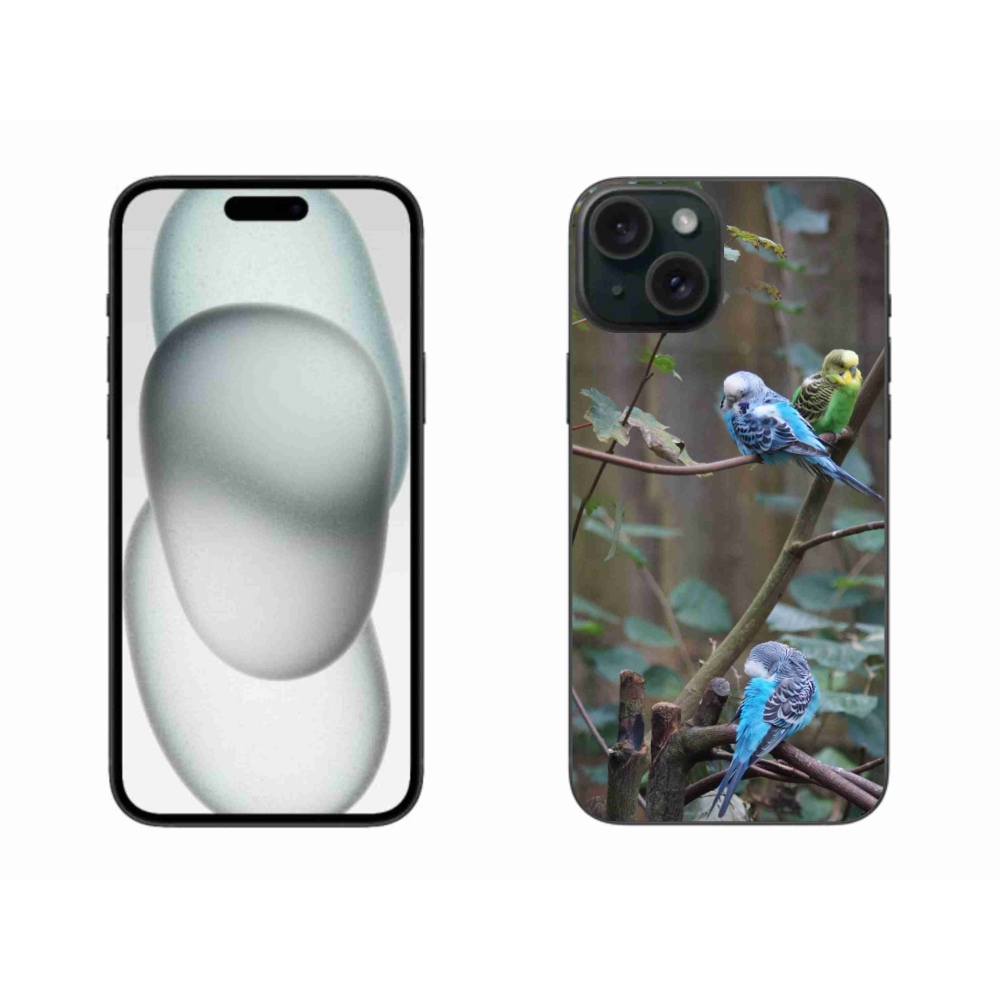 mmCase gél tok az iPhone 15 Plus-hoz – papagájok egy ágon