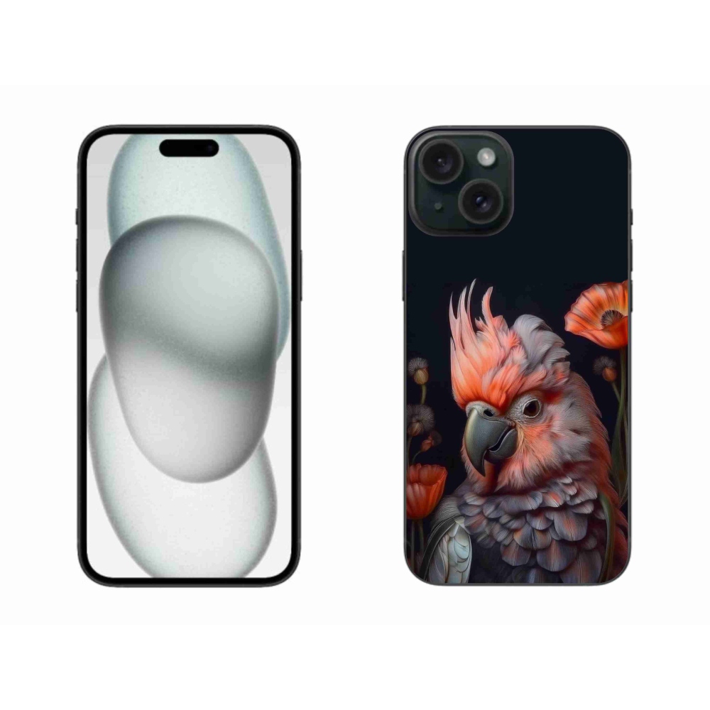 mmCase gél tok az iPhone 15 Plus-hoz – színes kakadu papagáj