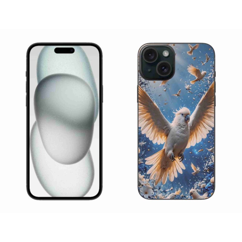 Zselés borítás mmCase iPhone 15 Plus készülékhez - papagáj kakadu