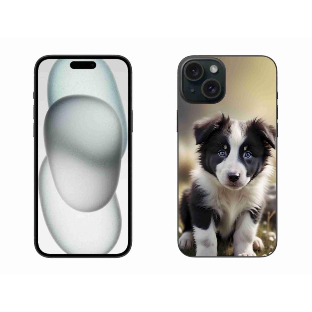 mmCase gél tok az iPhone 15 Plus-hoz – aranyos border collie