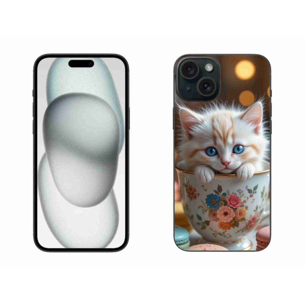 Gél borítás mmCase iPhone 15 Plus készülékhez - aranyos cica 6