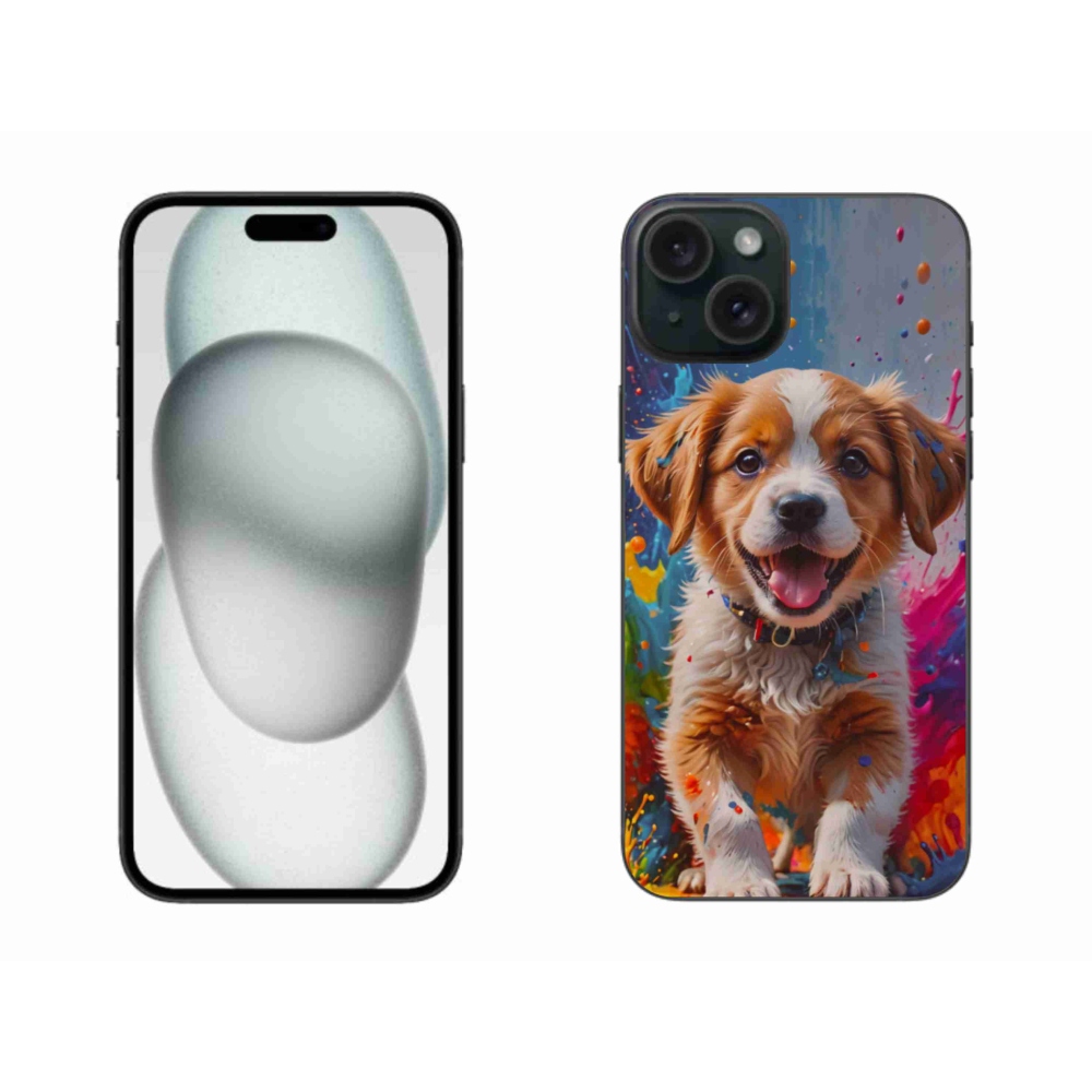 Gél borítás mmCase iPhone 15 Plus készülékhez - aranyos kiskutya 3