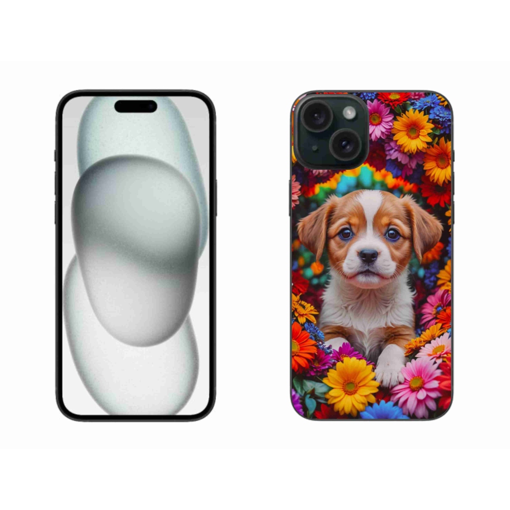 Zselés borítás mmCase iPhone 15 Plus készülékhez - aranyos kiskutya