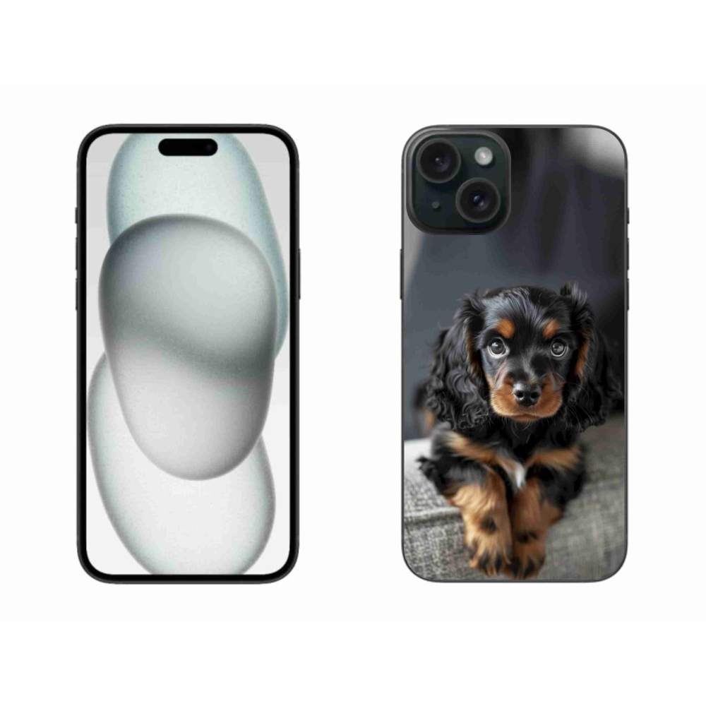 mmCase gél tok az iPhone 15 Plus-hoz – aranyos, hosszúszőrű tacskó