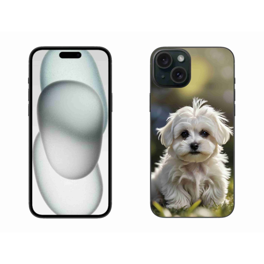mmCase gél tok az iPhone 15 Plus-hoz – aranyos máltai kutyus