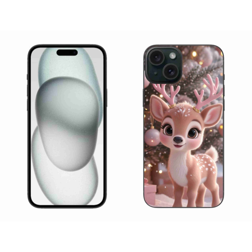 Zselés borítás mmCase iPhone 15 Plus készülékhez - aranyos rénszarvas