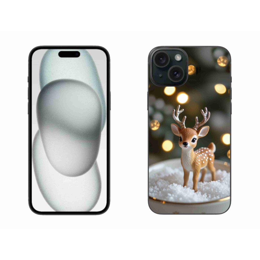 mmCase gél tok az iPhone 15 Plus-hoz – aranyos karácsonyi szarvas