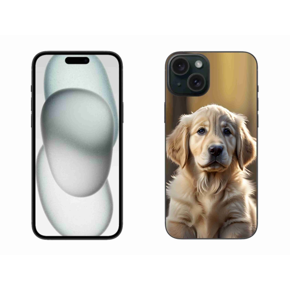 mmCase gél tok az iPhone 15 Plus-hoz – aranyos arany retriever