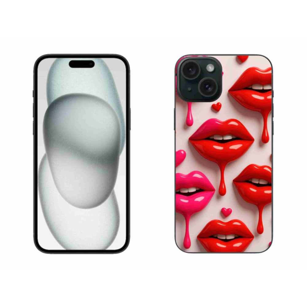 Zselés borítás mmCase iPhone 15 Plus készülékhez - ajkak 2