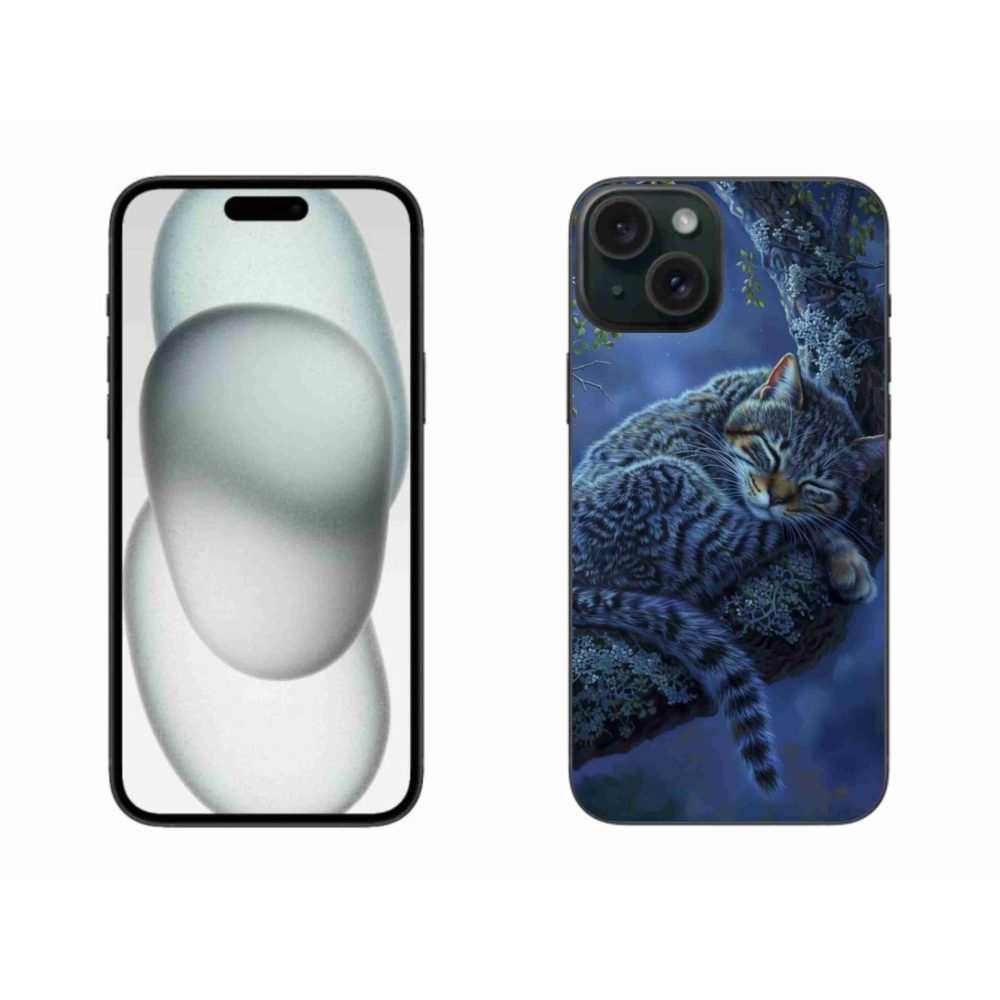 Gél borítás mmCase iPhone 15 Plus készülékhez - alvó macska