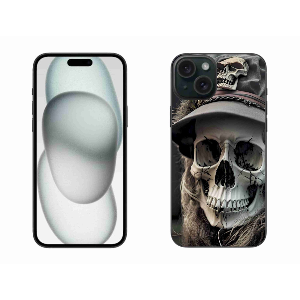 Zselés borítás mmCase iPhone 15 Plus készülékhez - sötét koponya
