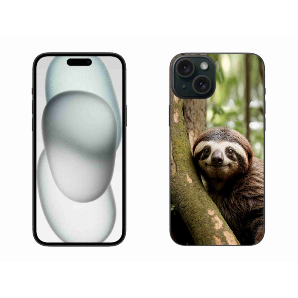 mmCase gél tok az iPhone 15 Plus-hoz – mosolygós lajhár