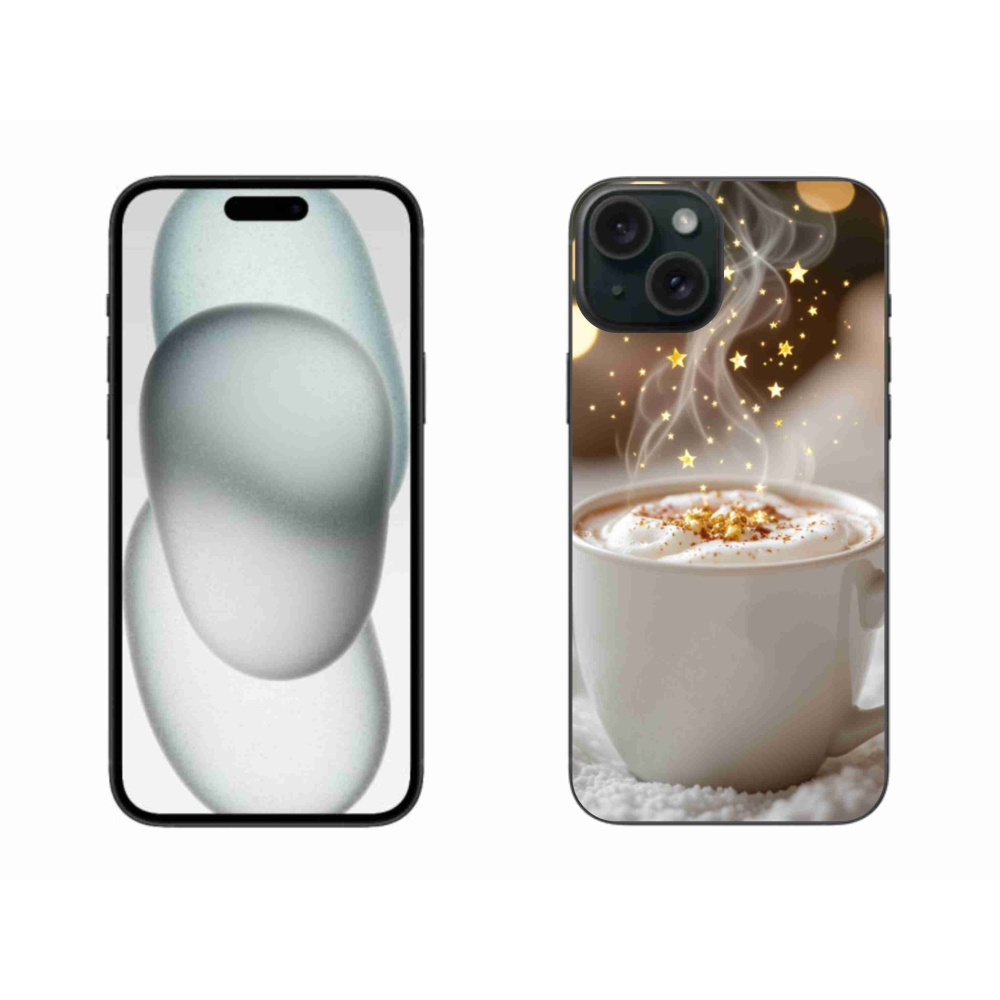 Gél borítás mmCase iPhone 15 Plus készülékhez - Karácsonyi forró ital