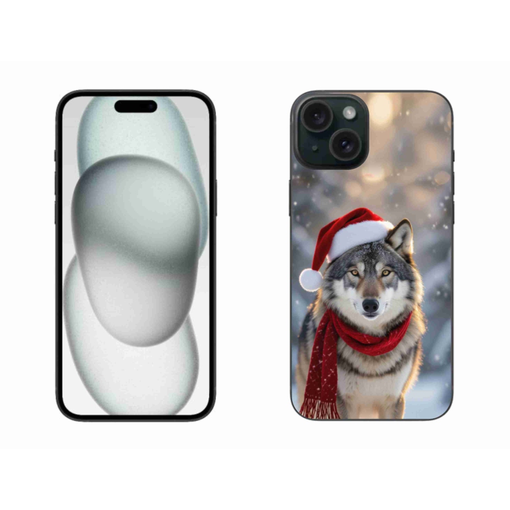 Gél borítás mmCase iPhone 15 Plus készülékhez - Karácsonyi farkas