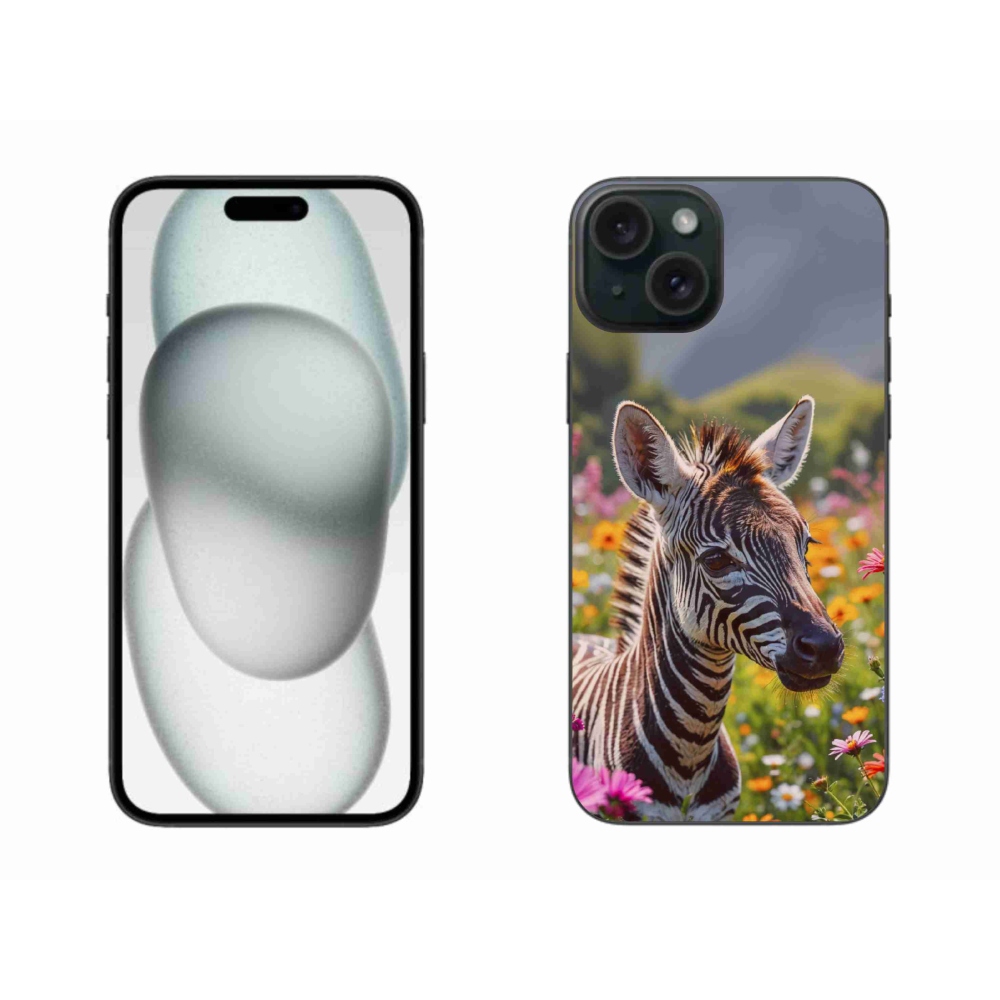 mmCase gél tok az iPhone 15 Plus-hoz – zebra a réten