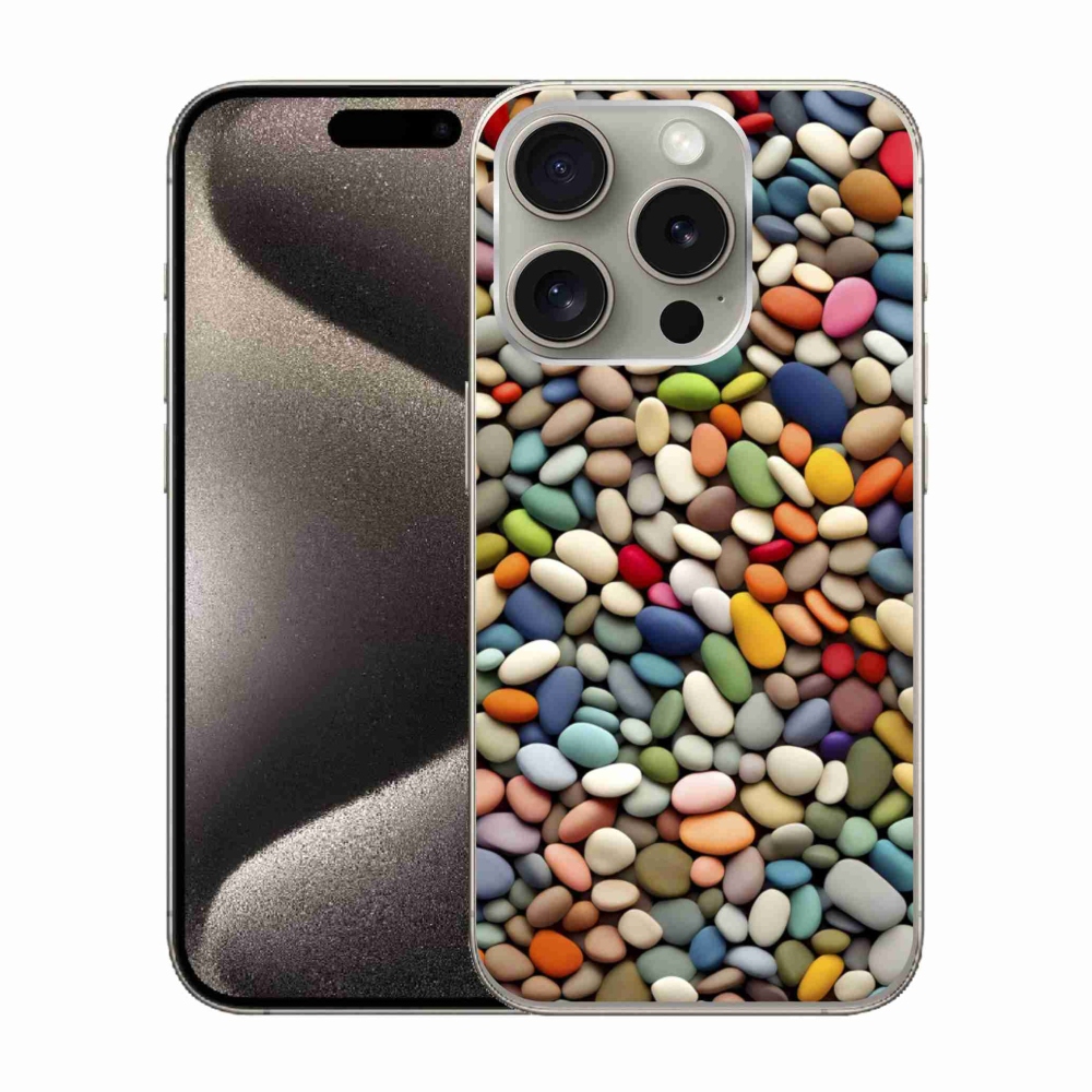 Zselés borítás mmCase iPhone 15 Pro készülékhez - színes strasszkövek 2