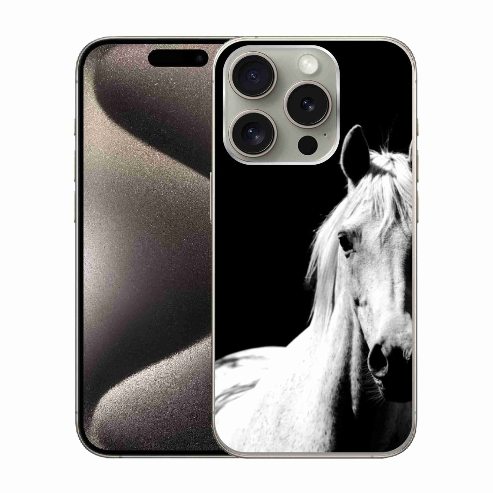 Zselés borítás mmCase iPhone 15 Pro készülékhez - fehér ló 5