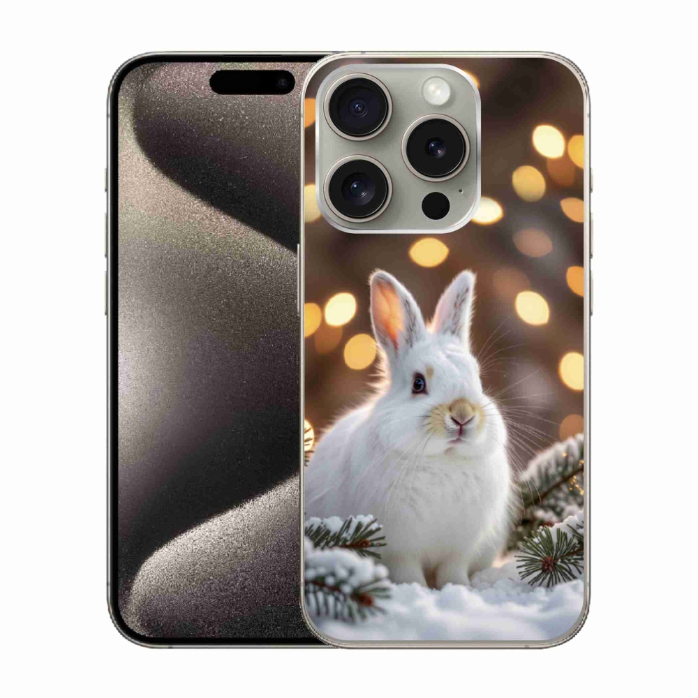 mmCase gél tok az iPhone 15 Pro-hoz – fehér nyúl