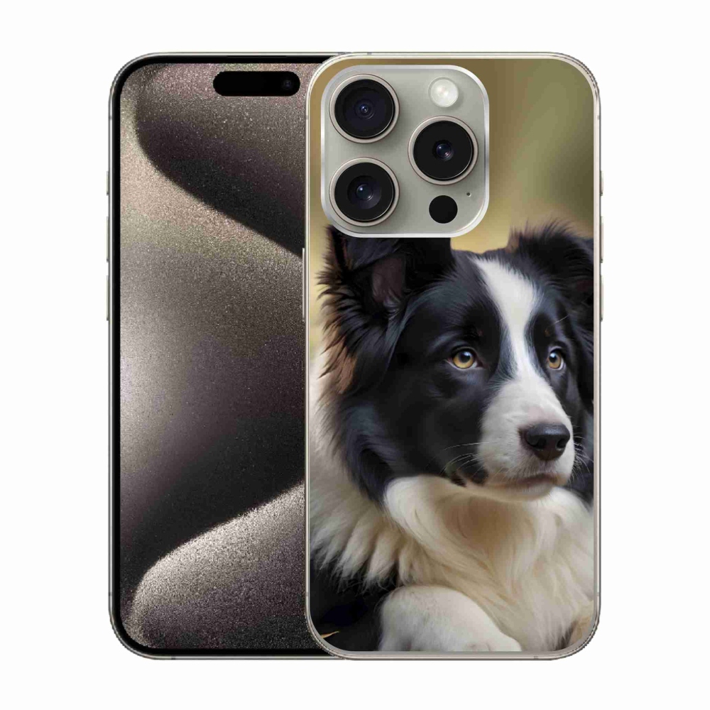 mmCase gél tok az iPhone 15 Pro-hoz – border collie 2