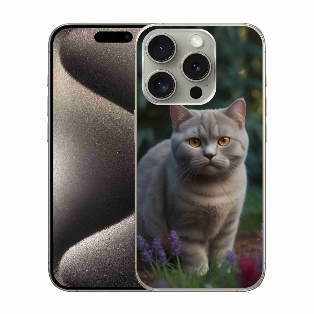Zselés borítás mmCase iPhone 15 Pro készülékhez - brit macska