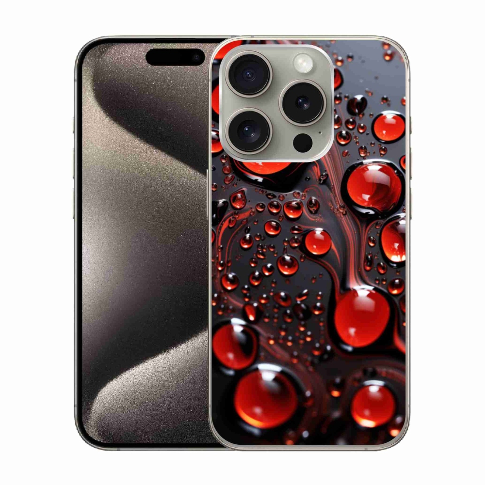 Zselés borítás mmCase iPhone 15 Pro készülékhez - piros csepp 2