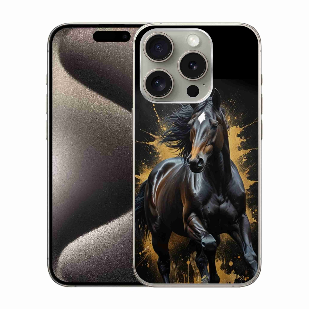 mmCase gél tok az iPhone 15 Pro-hoz – elegáns fekete csikó